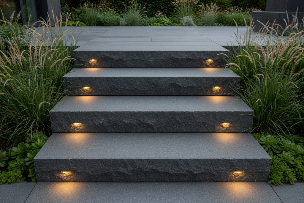 Blocksteg Crystal Black - 1200x350x150 (Hel pall 8st steg)