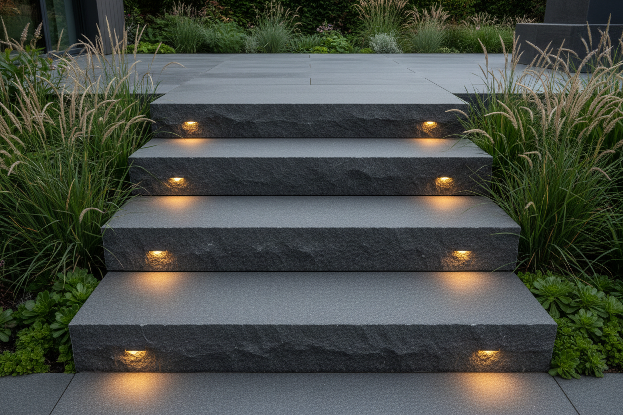 Blocksteg Crystal Black - 1200x350x150 (Hel pall 8st steg)