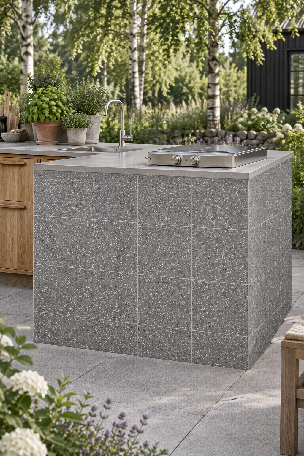 Äkta Italiensk Terrazzo – 300x300x16 - 17m2 - Mellangrå finkornig