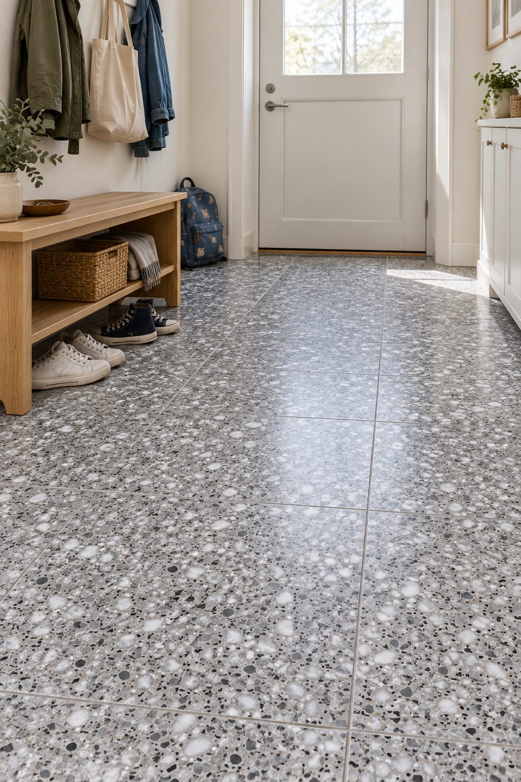 Äkta Italiensk Terrazzo – 300x300x20 - Marmor med inslag av granit - Restparti om 12,46m2