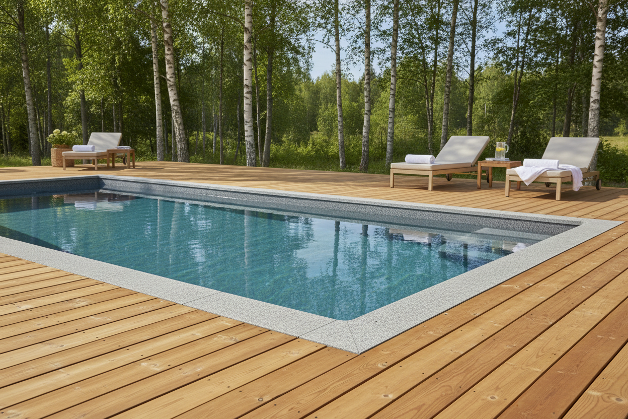 Poolkantsten - Säljes i komplett paket för 3x6 meters pool - 500x250x50 - Svart matt granit