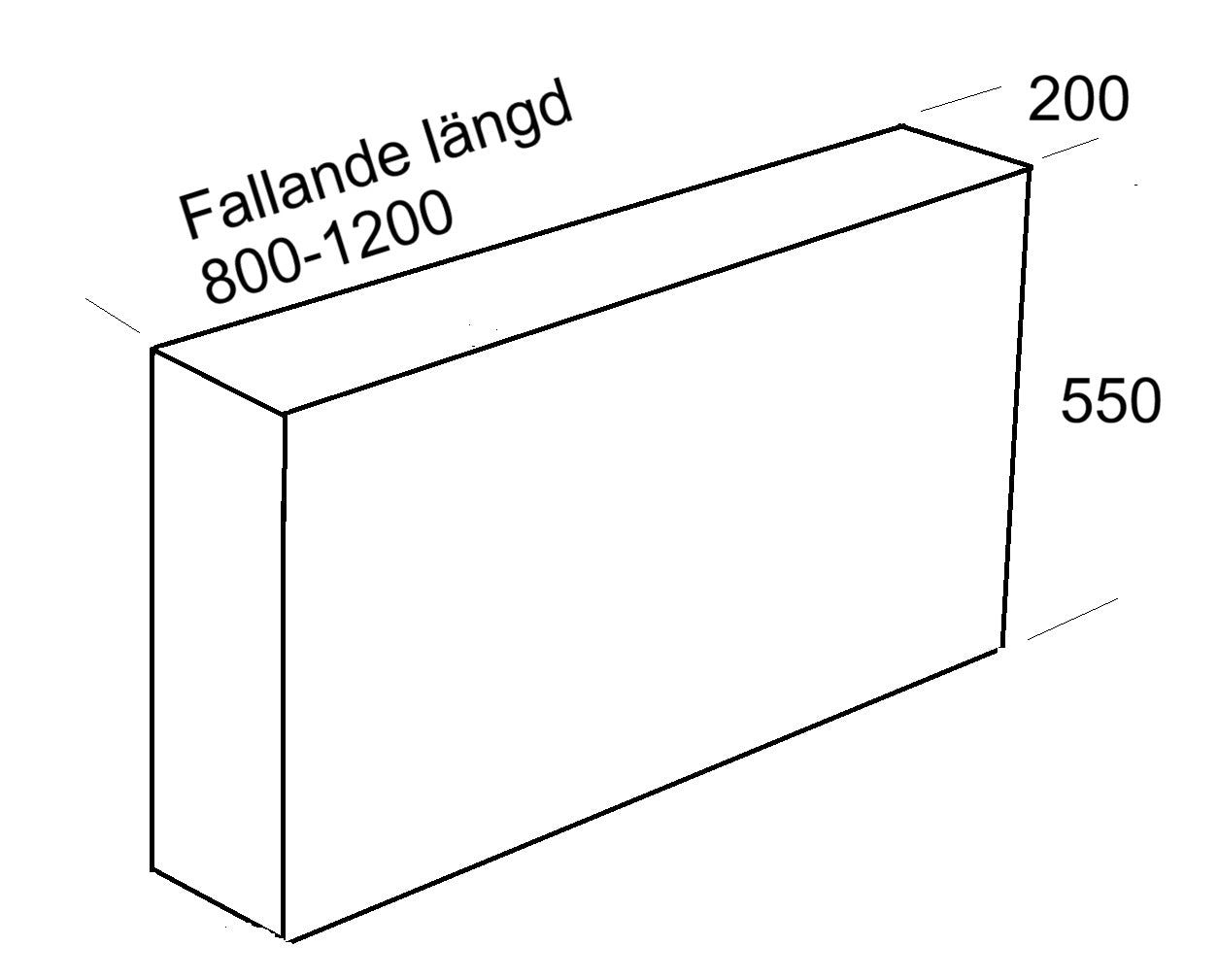 Blockstensmur Porto FL800-1200x200x550 - Parti om 10m - Riktigt fynd!